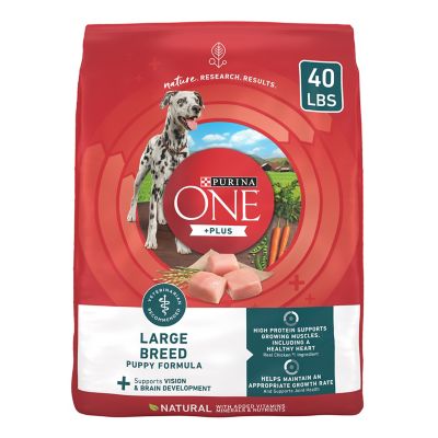 Purina ONE Large Breed Puppy Natural High-Protein Chicken Formula Dry Dog Food, +Plus Formula, 40 lb. Bag