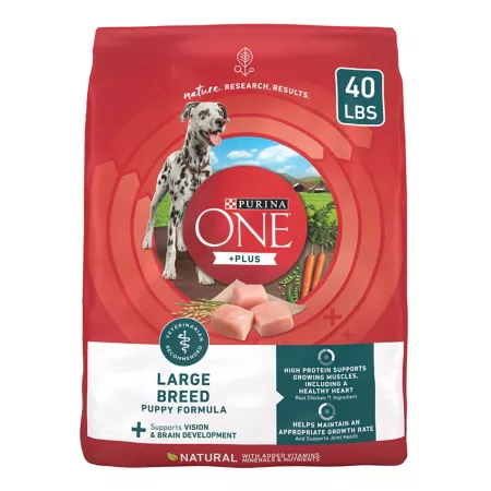 Purina ONE Dry Puppy Food for Large Breeds Natural High Protein Chicken Formula +Plus Formula 40 lb Bag Dry Dog Food