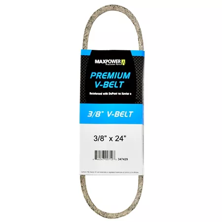 Premium 0.38" x 24" MaxPower Belt Reinforced with Kevlar Fiber Cords Mower Belts