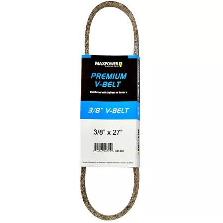 Premium 0.38" x 27" MaxPower Belt Reinforced with Kevlar Fiber Cords Mower Belts