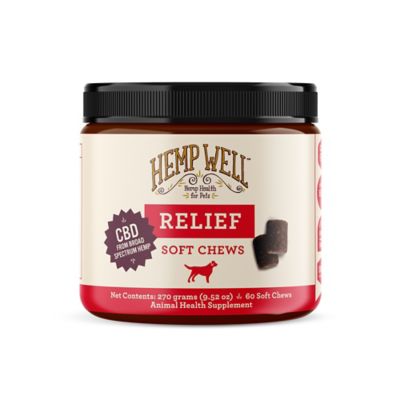 Hemp Well Hemp Relief Soft Chew Hip and Joint and Calming Supplement Treats for Dogs, 60 ct.
