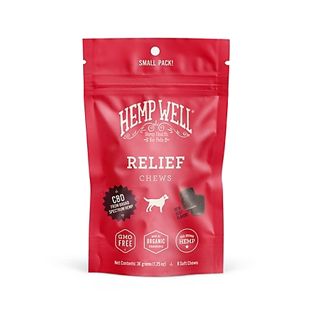 Hemp Well Hemp Relief Soft Chew Hip and Joint Supplement for Dogs, 8 ct.
