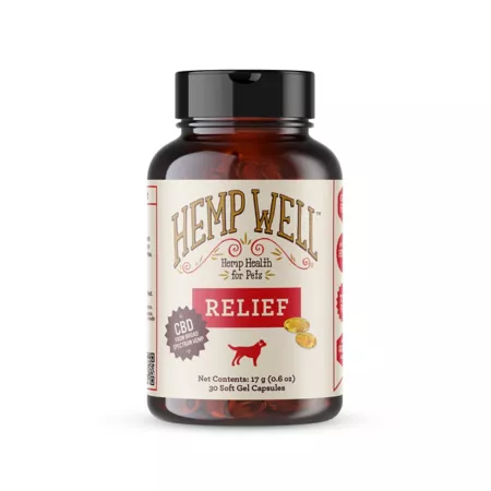 Hemp Well Hip and Joint Supplement Gel Capsules for Dogs 0.1 lb 30 ct Dog Hip & Joint Care