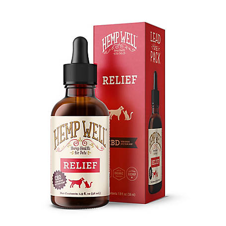 Hemp Well Hemp Relief Oil Aches, Discomfort, Hip and Joint Supplement for Dogs, 2 oz.