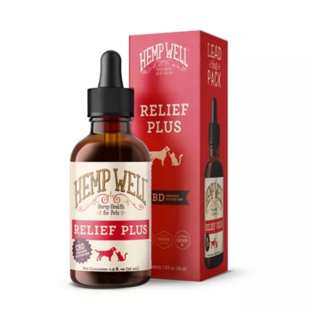 Hemp Well Hemp Relief Plus Oil for Pain Discomfort Hips and Joints for Dogs and Cats 2 oz. Dog Hip & Joint Care