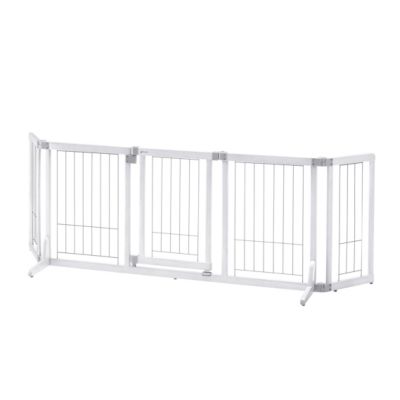 Richell Wide Premium Plus Pet Gate Mini, 55 in. to 72 in., White