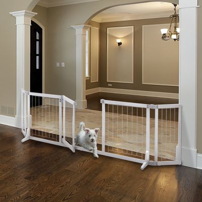 Image showing  Wide Premium Plus Pet Gate Mini, 55 in. to 72 in., White