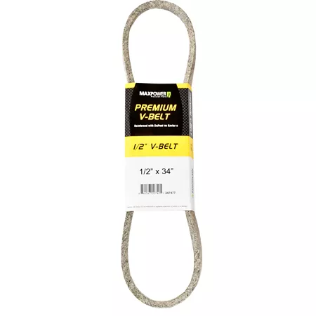 Premium 0.5" x 34" MaxPower Belt Reinforced with Kevlar Fiber Cords Mower Belts