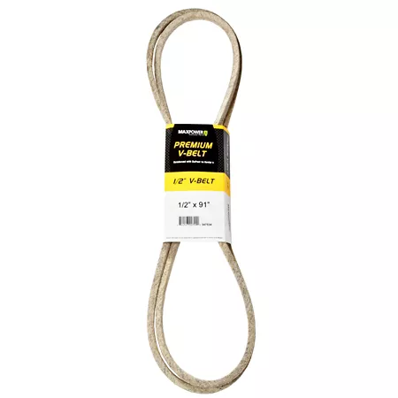 Premium MaxPower Belt 1/2 in x 91 in Reinforced with Kevlar Fiber Cords Mower Belts