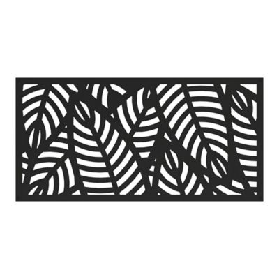 Barrette Outdoor Living 2 ft. x 4 ft. Decorative Screen Panel, Sanibel Black