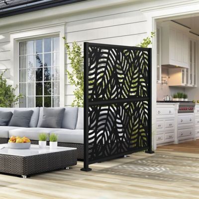Image showing  3 ft. x 6 ft. Decorative Screen Panel, Sanibel Black