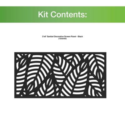 Image showing 5 th FREESTYLE 3 ft. x 6 ft. Decorative Screen Panel, Sanibel Black