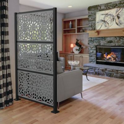 Image showing  2 ft. x 4 ft. Decorative Screen Panel, Fretwork Gray