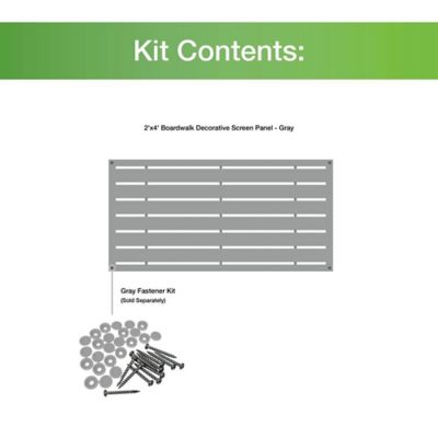 Image showing 6 th FREESTYLE 2 ft. x 4 ft. Decorative Screen Panel, Boardwalk Gray