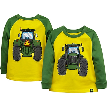 John Deere Toddler Boys' Long-Sleeve Front and Back Tractor Graphic T-Shirt