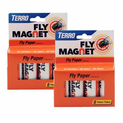 TERRO Fly Magnet Sticky Fly Paper Traps, 16-Pack