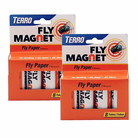TERRO Fly Magnet Sticky Fly Paper Traps, 16-Pack