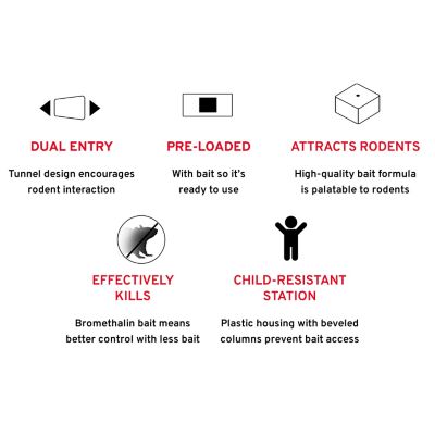 Image showing  15 oz. Fast-Kill Refillable Mouse Poison Bait Station, 20 Refills