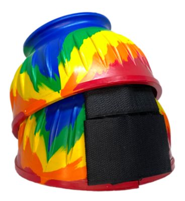 Image showing  Ribbed Rubber Velcro Bell Boots, Rainbow Tie Dye
