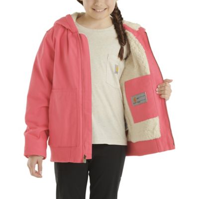 Image showing  Junior Girls' Canvas Full-Zip Hooded Insulated Jacket
