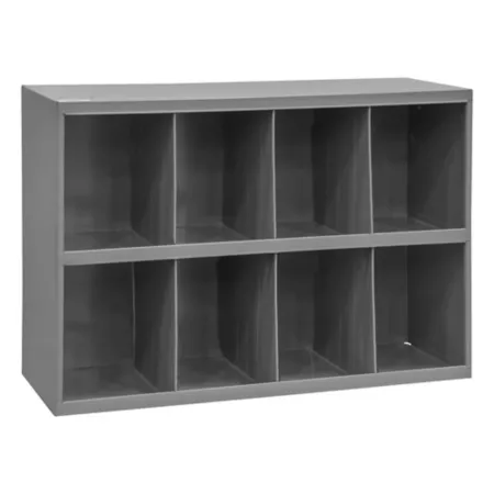 Durham MFG 8-Opening Gray Cold-Rolled Steel Storage Bin with Slanted Shelf 9 in 8-Opening Bin Bin Organizers