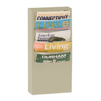 Durham MFG Literature Rack, 5 Pockets, Tan