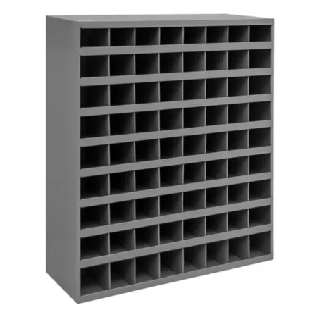 Durham MFG 72-Opening Cold-Rolled Steel Storage Bin with Slanted Shelf 12 in Gray Bin Organizers