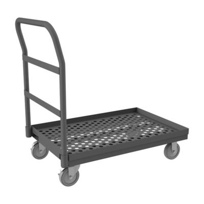 Durham MFG 12 Gauge Steel Perforated Platform Truck, 24 in. x 36 in., Lips Up, 5 in. Wheels