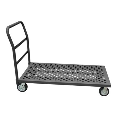 Durham MFG 12 Gauge Steel Perforated Platform Truck, 24 in. x 36 in., 6 in. Rubber Wheels