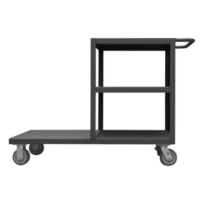 Image showing 1 th Durham MFG 12 Gauge Steel Multi-Level Platform Truck, 24 in. x 48 in., 3 Shelves