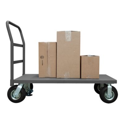 Durham MFG 12 Gauge Steel Platform Truck with Floor Lock, 24 in. x 48 in., 8 in. Pneumatic