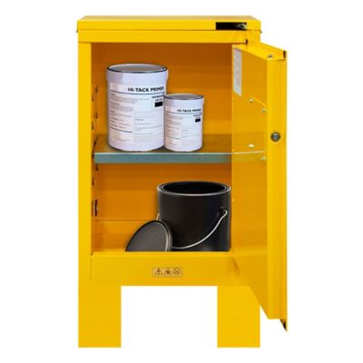 Image showing  23 in. x 18 in. x 42-3/8 in. 12 gal. Flammable Safety Cabinet with 1 Self-Closing Door and Legs