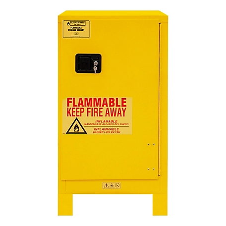 Durham MFG 16 gal. Flammable Safety Cabinet with 1 Manual Door, 1 Shelf and Legs
