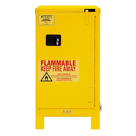 Durham MFG 16 gal. Flammable Safety Cabinet with 1 Self-Closing Door, 1 Shelf and Legs