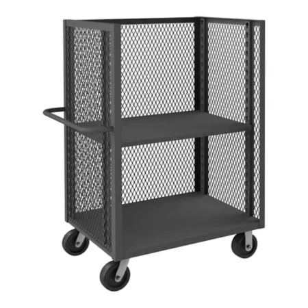 Durham MFG 3-Sided Mesh Truck 30 in x 48 in x 45 in 1 Adjustable Shelf Platform Trucks