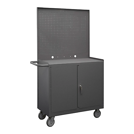 Durham MFG Mobile Bench Cabinet and Peg Board Panel, 36 in.