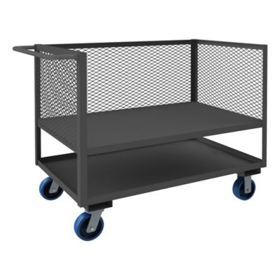 Durham MFG 3 Sided Mesh Truck, 30 in. x 48 in., 2 Shelves