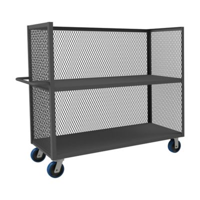 Durham MFG 3 Sided Mesh Truck, 24 in. x 60 in. x 56 in., 2 Shelves