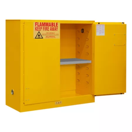 Durham MFG 30 gal Flammable safety cabinet with 1 manual door and 1 shelf red Freestanding Garage Cabinets