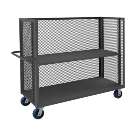 Durham MFG 3-Sided Mesh Truck 30-in x 48-in 1 Adjustable Shelf Platform Trucks