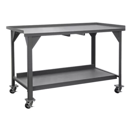 Durham MFG Heavy Duty Mobile Workbench 30 in x 60 in x 40 in 2 Shelves Work Benches