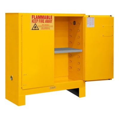 Durham MFG 30 gal. Flammable Safety Cabinet with 2 Manual Doors and Legs, Yellow