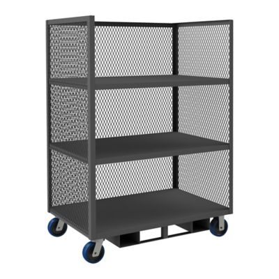 Durham MFG 3 Sided Mesh Truck, 24 in. x 48 in., 3 Shelves, No Handle