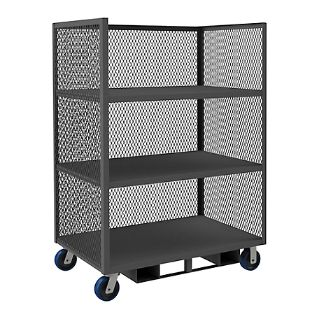 Durham MFG 3 Sided Mesh Truck, 24 in. x 48 in., 3 Shelves, No Handle
