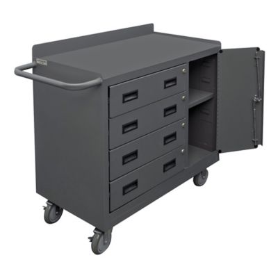 Durham MFG Mobile Bench Cabinet, 36 in., 1 Shelf, 4 Drawer