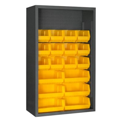 Durham MFG Enclosed Shelving, 18 Yellow Bins