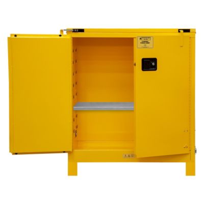 Image showing  18 in. x 51 in. 30 gal. Flammable Safety Cabinet with 2 Self-Closing Doors and Legs