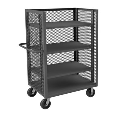 Durham MFG 2,000 lb. Capacity 3 Sided Mesh Truck, 30 in. x 48 in., 3 Adjustable Shelves