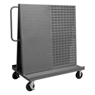 Image showing 2 th Durham MFG A-Frame Truck with Louvered Panels and Pegboard, 30 in. x 48 in., Gray