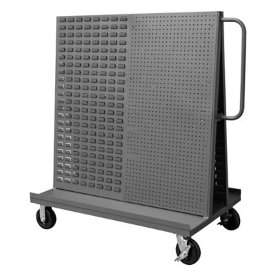 Image showing 3 th Durham MFG A-Frame Truck with Louvered Panels and Pegboard, 30 in. x 48 in., Gray